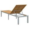 vidaXL Sun lounger Reclining Grey 200 x 55 x 35 cm Solid Acacia Wood