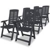 vidaXL Reclining Garden Chairs 6 pcs Plastic Anthracite