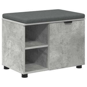 vidaXL Hall Bench with Cushion Plain Concrete Grey 60 x 38 x 46 cm