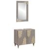 vidaXL Bathroom Cabinet Set 2 pcs Grey Solid Mango Wood