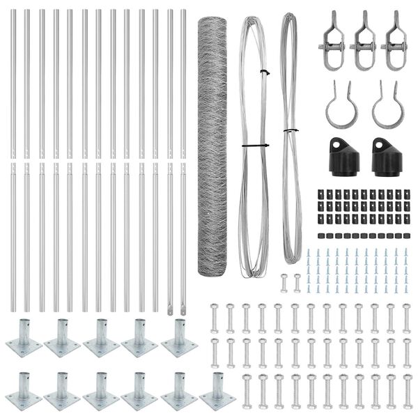 vidaXL Fence Post Silver 25 x 1.2 m (50 mm mesh) Steel