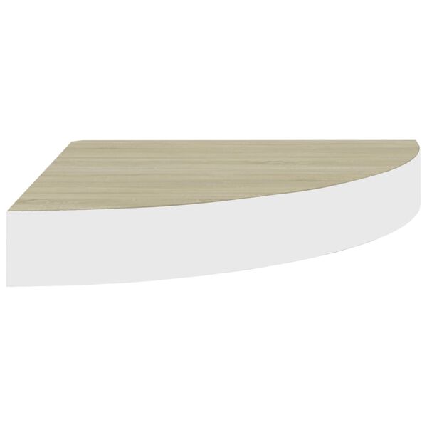 vidaXL Wall Corner Shelves 4 pcs Oak and White 25x25x3.8 cm MDF
