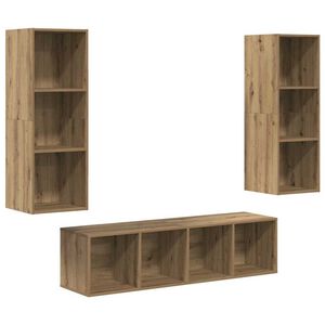 vidaXL TV Cabinet Set Wall-mounted 3 pcs Artisan Oak Engineered Wood
