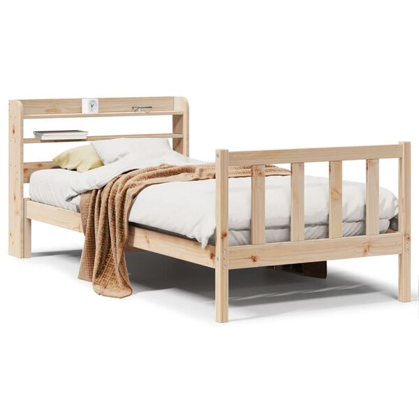 vidaXL Bed Frame without Mattress 90x190 cm Single Solid Wood Pine