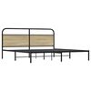 vidaXL Metal Bed Frame without Mattress Sonoma Oak 193x203 cm