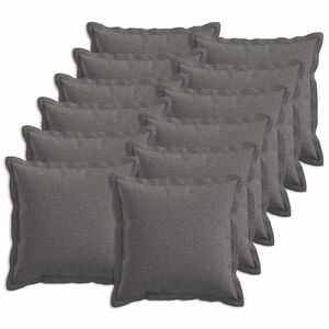 vidaXL Cushion Cover 12 pcs HOUTEN Light Grey 40 x 40 cm Faux Linen