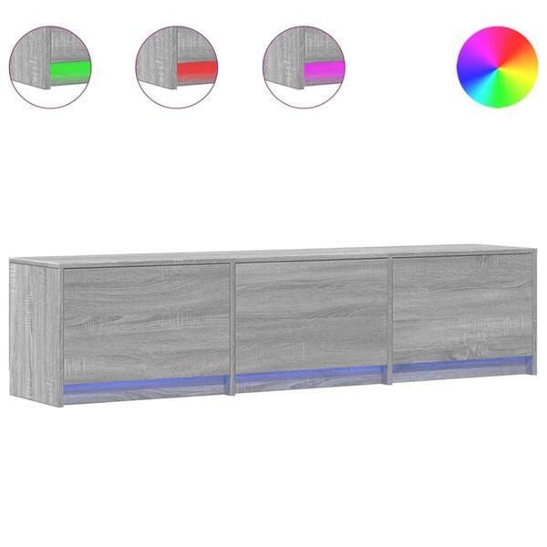 vidaXL TV Cabinet Grey Sonoma 165 x 34 x 40 cm Engineered Wood