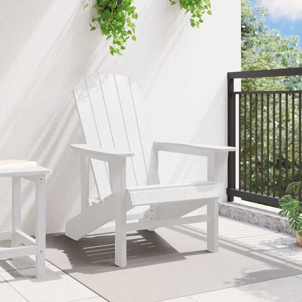 vidaXL Adirondack Chair White 82 x 74 x 92 cm HDPE
