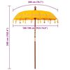 vidaXL Balinese Parasol Yellow (180-190) x 260 cm Cotton and Wood