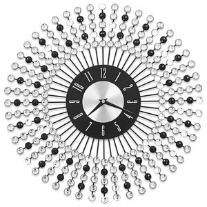vidaXL Wall Clock Metal 43 cm Black