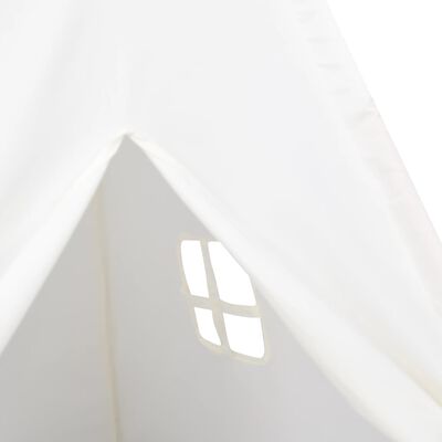 vidaXL Children Teepee Tent with Bag Peach Skin White 120x120x150 cm