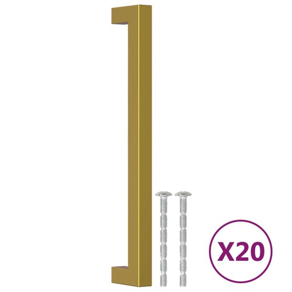 vidaXL Cabinet Handles 20 pcs Gold 192 mm Stainless Steel