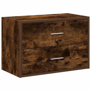 vidaXL Cabinet with 2 Drawers Smoked Oak 60x31x40 cm Engineered Wood