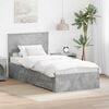 vidaXL Bed Frame with Drawer Concrete Grey 90 x 200 cm Engineered Wood