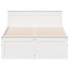 vidaXL Bed Frame without Mattress with Headboard White 135x190 cm Double Solid Wood Pine