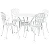 vidaXL Garden Dining Set 5 pcs White Aluminium