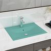 vidaXL Luxury Basin with Faucet Hole Matt Light Green 60x46 cm Ceramic