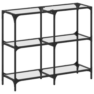 vidaXL Console Table with Transparent Glass Top 98x30x81 cm Steel