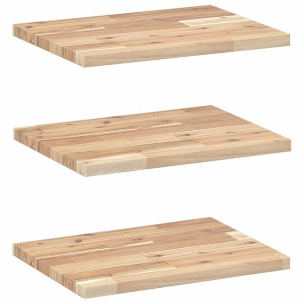 vidaXL Floating Shelves 3 pcs 40x30x2 cm Untreated Solid Wood Acacia