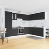 vidaXL 14 Piece Kitchen Cabinet Set Lucca Black Engineered Wood