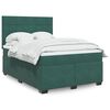 vidaXL Box Spring Bed with Mattress Dark Green 140x190 cm Velvet