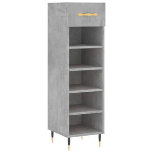 vidaXL Shoe Cabinet Concrete Grey 30x35x105 cm Engineered Wood