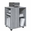 vidaXL Rolling Cabinet Grey Sonoma 60x53x72 cm Engineered Wood