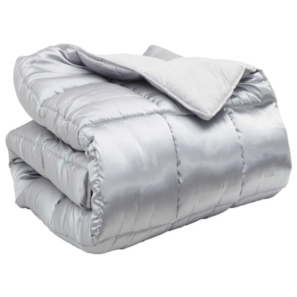 vidaXL Winter Duvet Silver 240 x 200 cm Satin and Microfiber