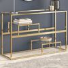 vidaXL Console Table Gold Stainless Steel and Tempered Glass