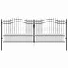 vidaXL Fence Gate with Spear Top KAMPEN 404 x 150 cm Steel Grey