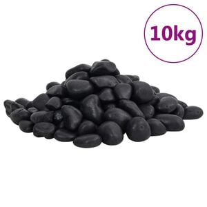 vidaXL Polished Pebbles 10 kg Black 2-5 cm