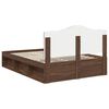 vidaXL Bed Frame with Headboard Brown Oak 140 x 200 cm Solid Pine Wood
