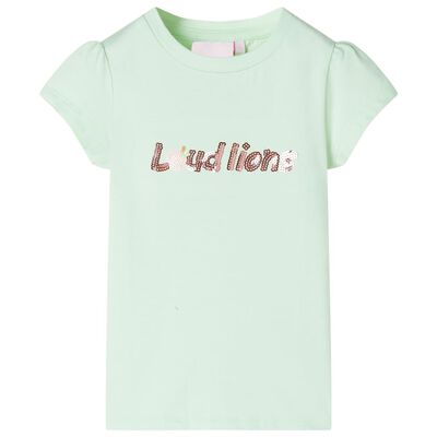 Kids' T-shirt with Cap Sleeves Soft Green 92