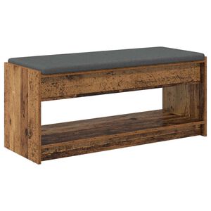 vidaXL Hall Bench Old Wood 103 x 38 x 45 cm Engineered Wood and Fabric