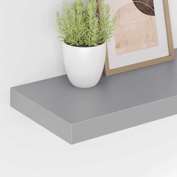 vidaXL Floating Wall Shelf Grey 50x23x3.8 cm MDF