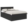 vidaXL Bed Frame with Headboard Black 140 x 200 cm Engineered Wood
