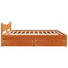 vidaXL Bed Frame with Drawers Wax Brown 180x200 cm Super King Solid Wood Pine