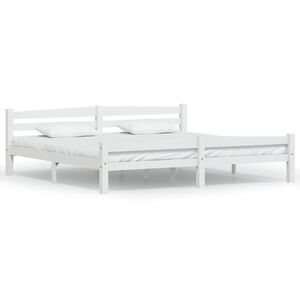 vidaXL Bed Frame without Mattress White Solid Pinewood 200x200 cm