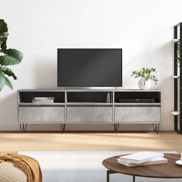 vidaXL TV Cabinet Concrete Grey 150x30x44.5 cm Engineered Wood