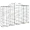 vidaXL Arched Gabion Baskets 20 pcs 200x30x120/140 cm Galvanised Iron