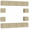vidaXL 8 Piece TV Cabinet Set Sonoma Oak Engineered Wood