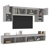 vidaXL 6 Piece TV Wall Units with LED Grey Sonoma Engineered Wood