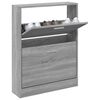 vidaXL Shoe Cabinet Grey Sonoma 59x17x81 cm Engineered Wood