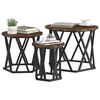 vidaXL Nesting Side Table 3 pcs Smoked Oak Engineered Wood and Steel