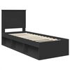 vidaXL Bed Frame with Headboard Black 75 x 190 cm Solid Pine Wood