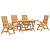vidaXL Garden Dining Set Folding 5 pcs Brown Solid Acacia Wood