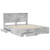 vidaXL Bed Frame Concrete Grey 160 x 200 cm Engineered Wood