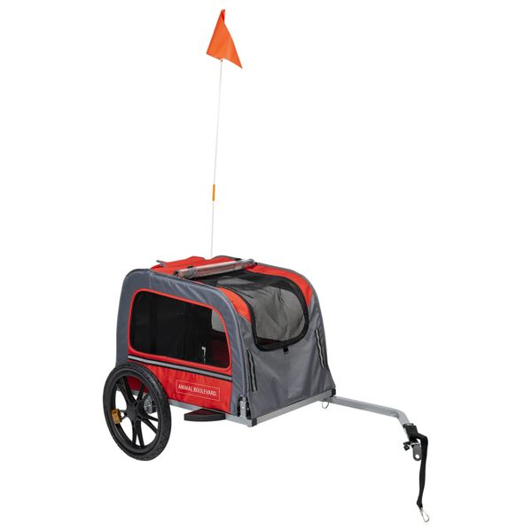 Animal Boulevard Pet Bike Trailer M 130x63x78 cm Red and Grey