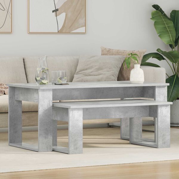 vidaXL Coffee Table Set 2 pcs Concrete Grey Engineered Wood