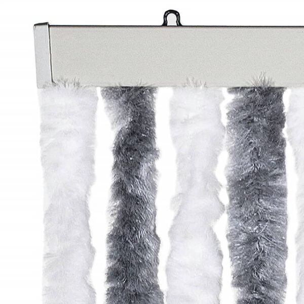 vidaXL Fly Curtain Grey and White 100x200 cm Chenille